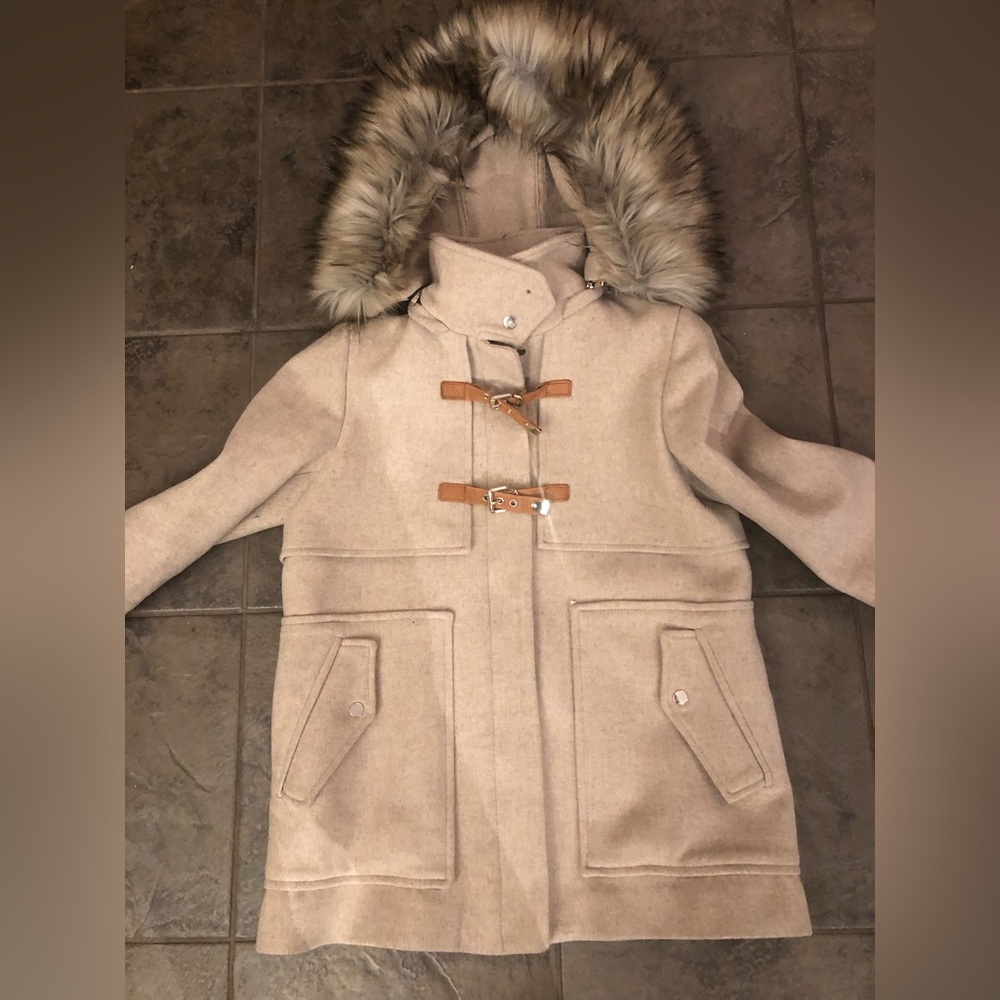 Zara Jacket with fake fur hood